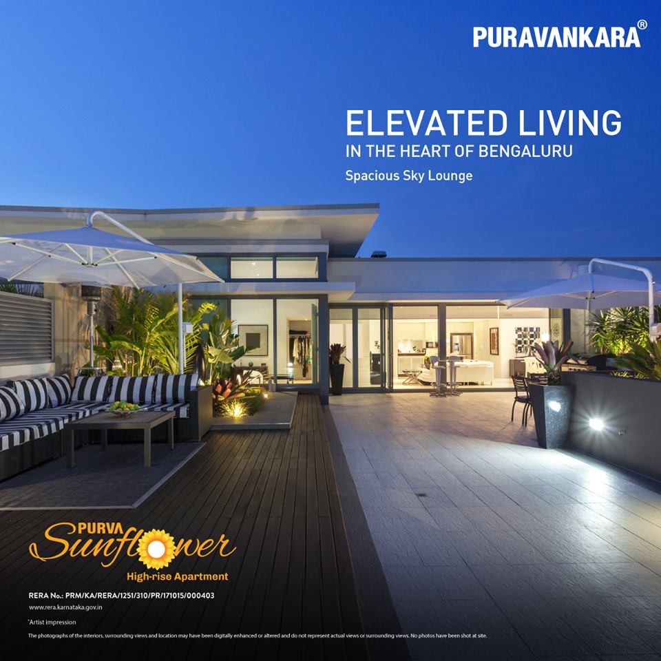 Enjoy a relaxed evening in spacious sky lounge at Purva Sunflower in Bangalore Update